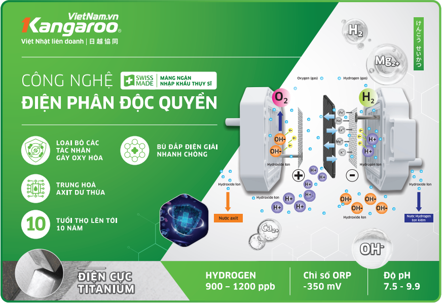 Công nghệ điện phần ion kiềm độc quyền