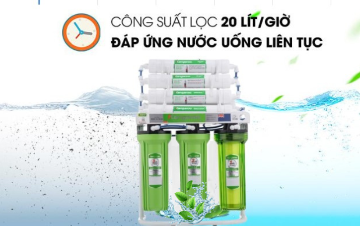 công suất lọc 20 lít/h