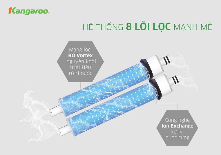 hệ thống 8 lõi lọc mạnh mẽ