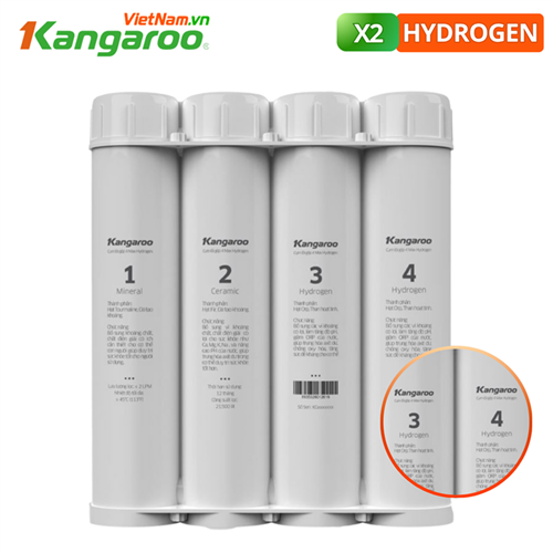 Bộ 4 lõi X2 Hydrogen Kangaroo: Mineral, Ceramic, 2 lõi Hydroen