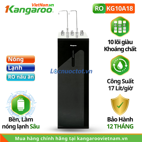 Máy lọc nóng lạnh Ro Kangaroo KG10A18, block lạnh sâu, slim