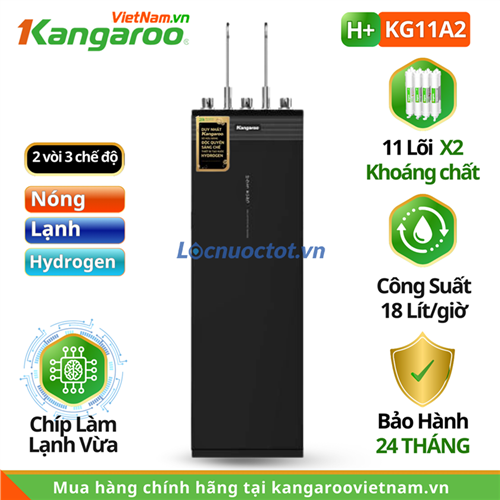 Máy lọc nước Kangaroo Hydrogen nóng lạnh KG11A2, 11 lõi, lạnh vừa