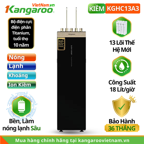 Máy lọc nước Kangaroo KGHC13A3 Sumire Hydrogen ion kiềm nóng lạnh