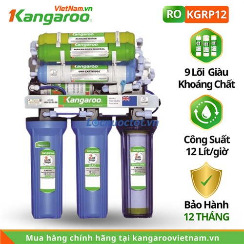 Máy lọc nước Kangaroo KGRP12, 9 lõi, lắp âm tủ